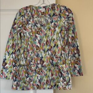 J. Jill Multicolor Abstract Tunic Top